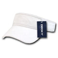 Decky Cotton Chino Twill Polo Visor Golf Tennis Sun Caps Hats-White-