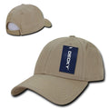 Decky Cotton Low Crown 6 Panel Structured Dad Caps Hats Hook & Loop Unisex-Khaki-