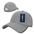 Decky Cotton Low Crown 6 Panel Structured Dad Caps Hats Hook & Loop Unisex-Light Grey-