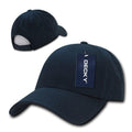 Decky Cotton Low Crown 6 Panel Structured Dad Caps Hats Hook & Loop Unisex-Navy-