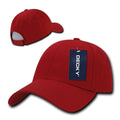 Decky Cotton Low Crown 6 Panel Structured Dad Caps Hats Hook & Loop Unisex-Red-