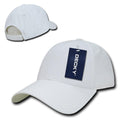 Decky Cotton Low Crown 6 Panel Structured Dad Caps Hats Hook & Loop Unisex-White-