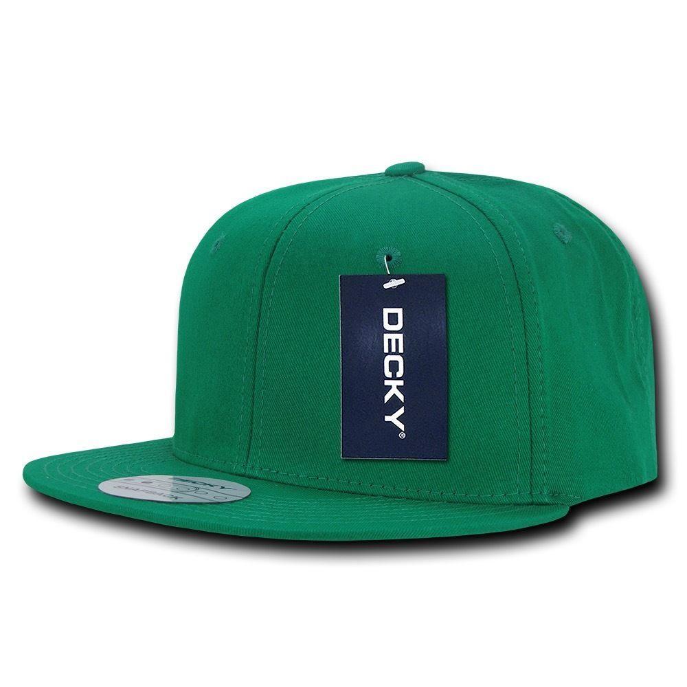 Decky Cotton Retro Flat Bill 6 Panel Snapback Baseball Caps Hats-Black-