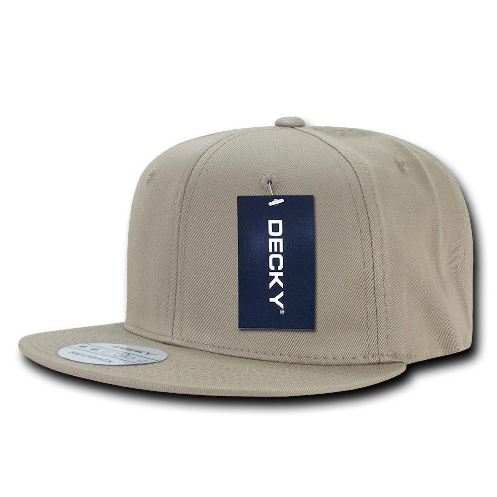 Decky Cotton Retro Flat Bill 6 Panel Snapback Baseball Caps Hats-Black-
