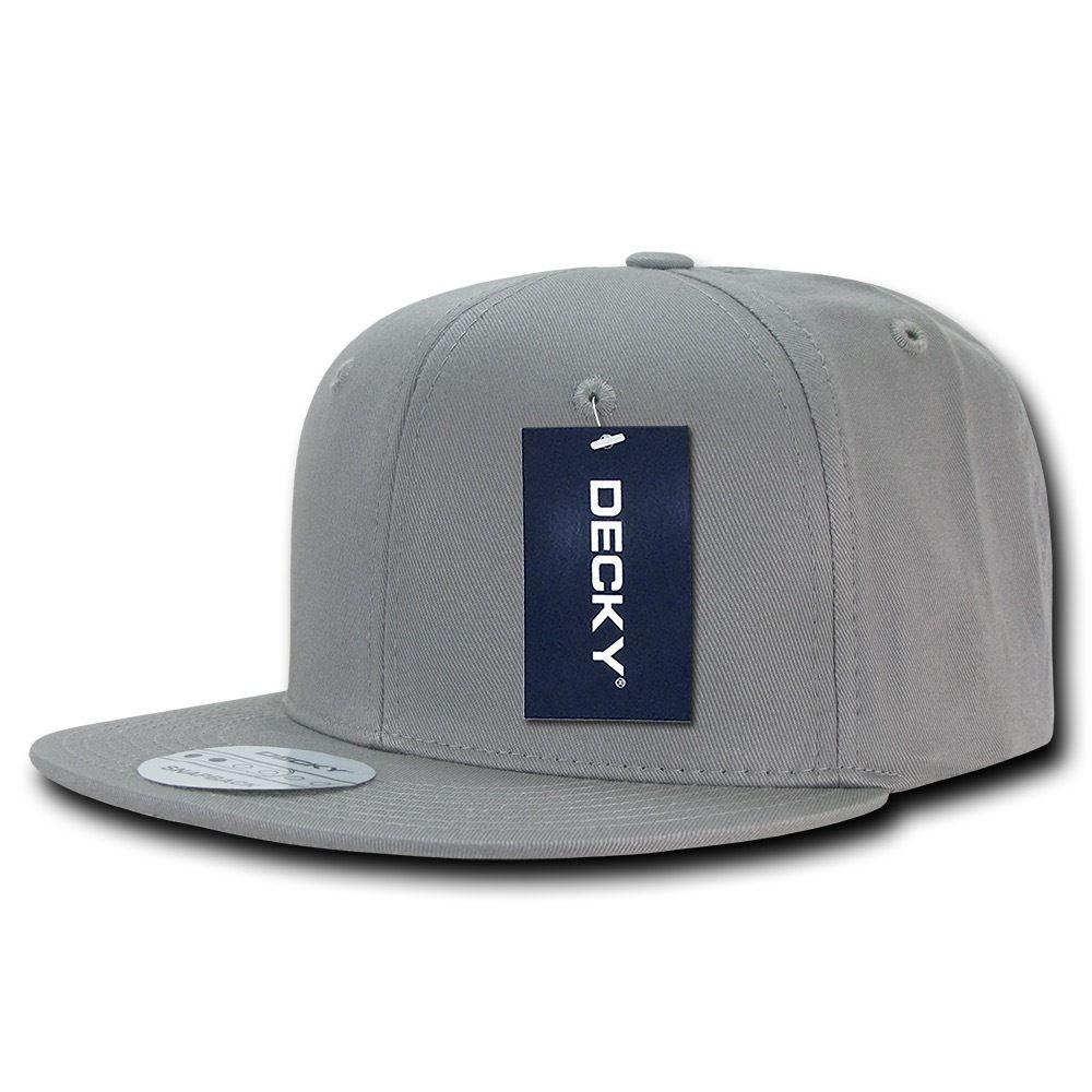 Decky Cotton Retro Flat Bill 6 Panel Snapback Baseball Caps Hats-Black-