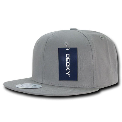 Decky Cotton Retro Flat Bill 6 Panel Snapback Baseball Caps Hats-Black-