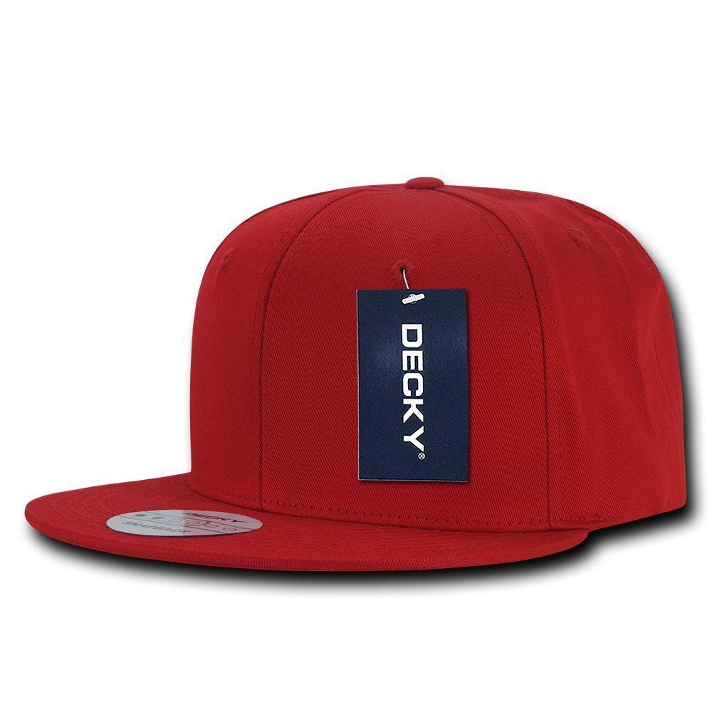 Decky Cotton Retro Flat Bill 6 Panel Snapback Baseball Caps Hats-Black-