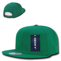 Decky Cotton Retro Flat Bill 6 Panel Snapback Baseball Caps Hats-Kelly-