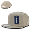 Decky Cotton Retro Flat Bill 6 Panel Snapback Baseball Caps Hats-Khaki-