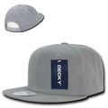 Decky Cotton Retro Flat Bill 6 Panel Snapback Baseball Caps Hats-Light Grey-