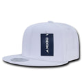 Decky Cotton Retro Flat Bill 6 Panel Snapback Baseball Caps Hats-White-