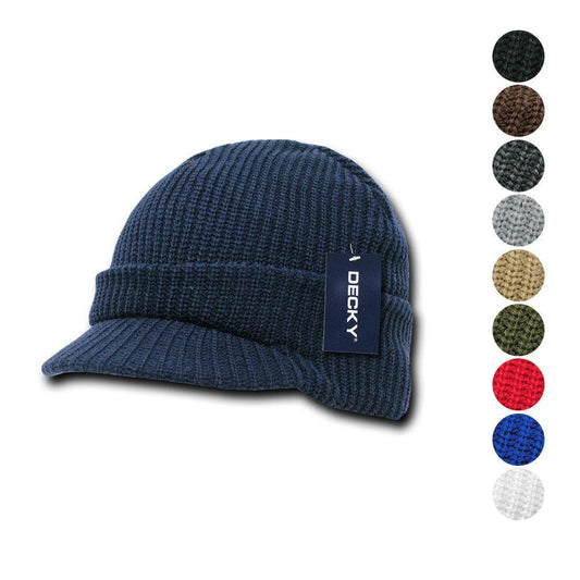 Decky Crocheted Beanies Gi Caps Hats Visor Ski Thick Warm Winter Unisex-Black-