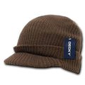 Decky Crocheted Beanies Gi Caps Hats Visor Ski Thick Warm Winter Unisex-Brown-