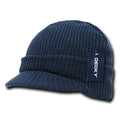 Decky Crocheted Beanies Gi Caps Hats Visor Ski Thick Warm Winter Unisex-Navy-