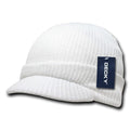 Decky Crocheted Beanies Gi Caps Hats Visor Ski Thick Warm Winter Unisex-White-