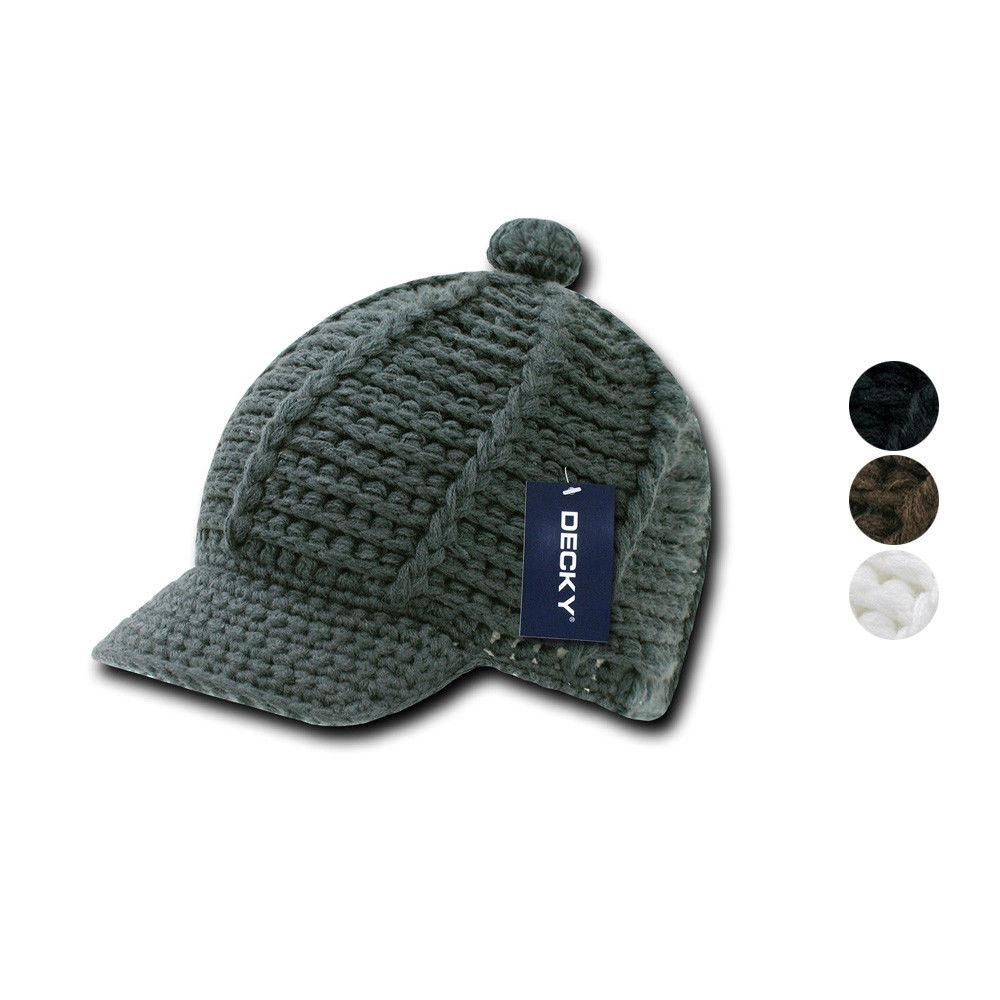 Decky Crocheted Beanies Raggae Rasta Kufi Knitted Hats Caps Visor-Black-