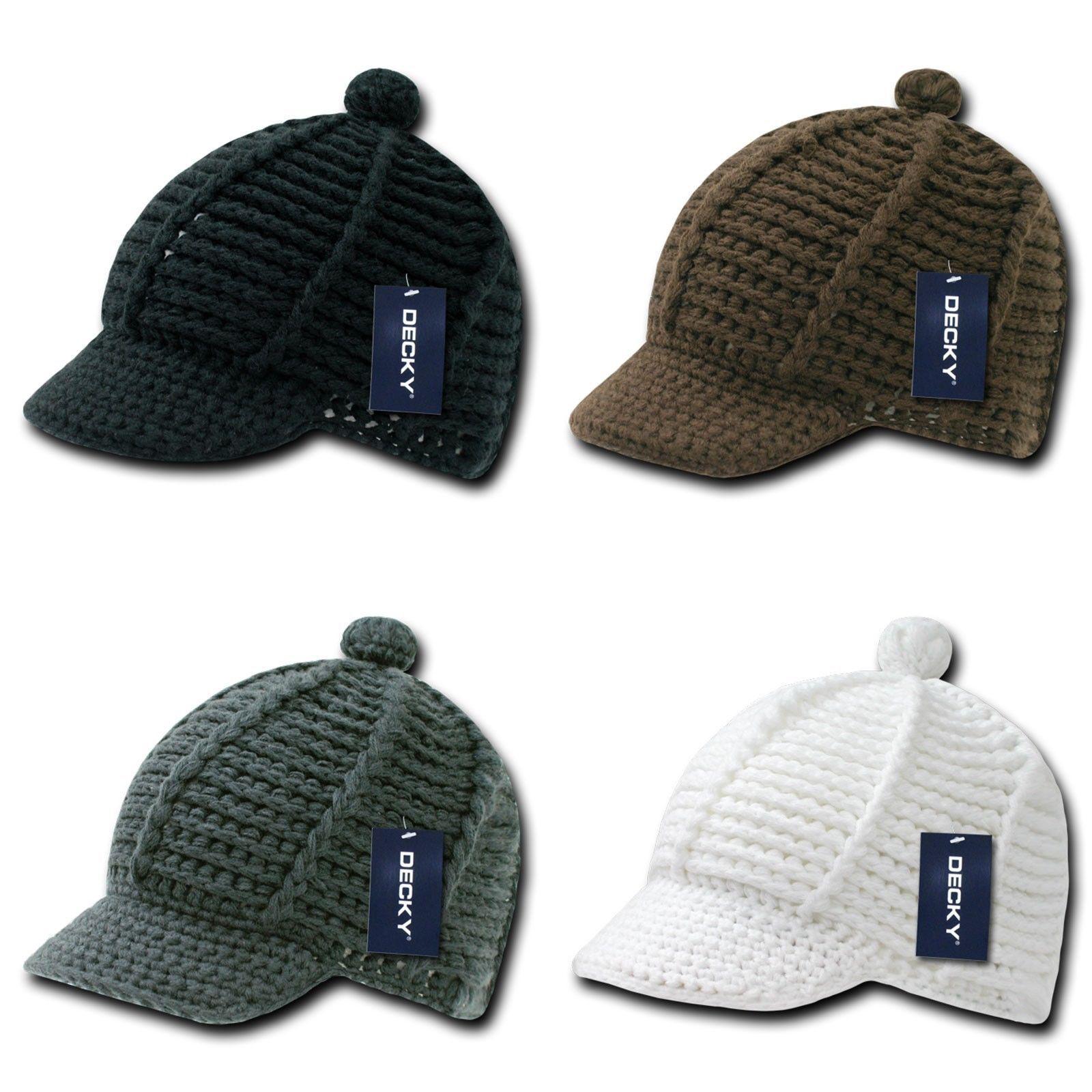 Decky Crocheted Beanies Raggae Rasta Kufi Knitted Hats Caps Visor-Black-