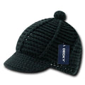 Decky Crocheted Beanies Raggae Rasta Kufi Knitted Hats Caps Visor-Black-