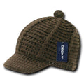 Decky Crocheted Beanies Raggae Rasta Kufi Knitted Hats Caps Visor-Brown-