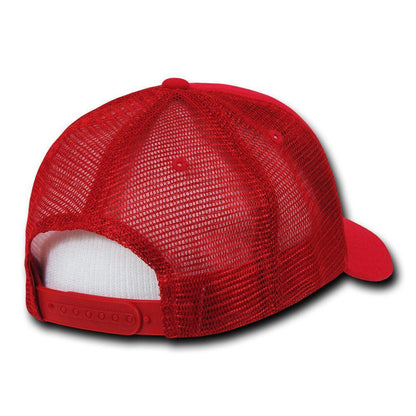 Decky Curved Bill Baseball 6 Panel Trucker Constructed Caps Hats Unisex-Black-