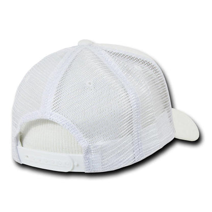 Decky Curved Bill Baseball 6 Panel Trucker Constructed Caps Hats Unisex-Black-