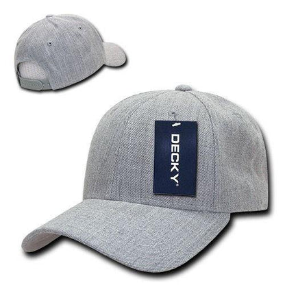 Decky Curved Bill Structured Acrylic Low Crown 6 Panel Dad Caps Hats Unisex-Black-