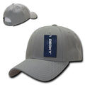 Decky Curved Bill Structured Acrylic Low Crown 6 Panel Dad Caps Hats Unisex-Gray-