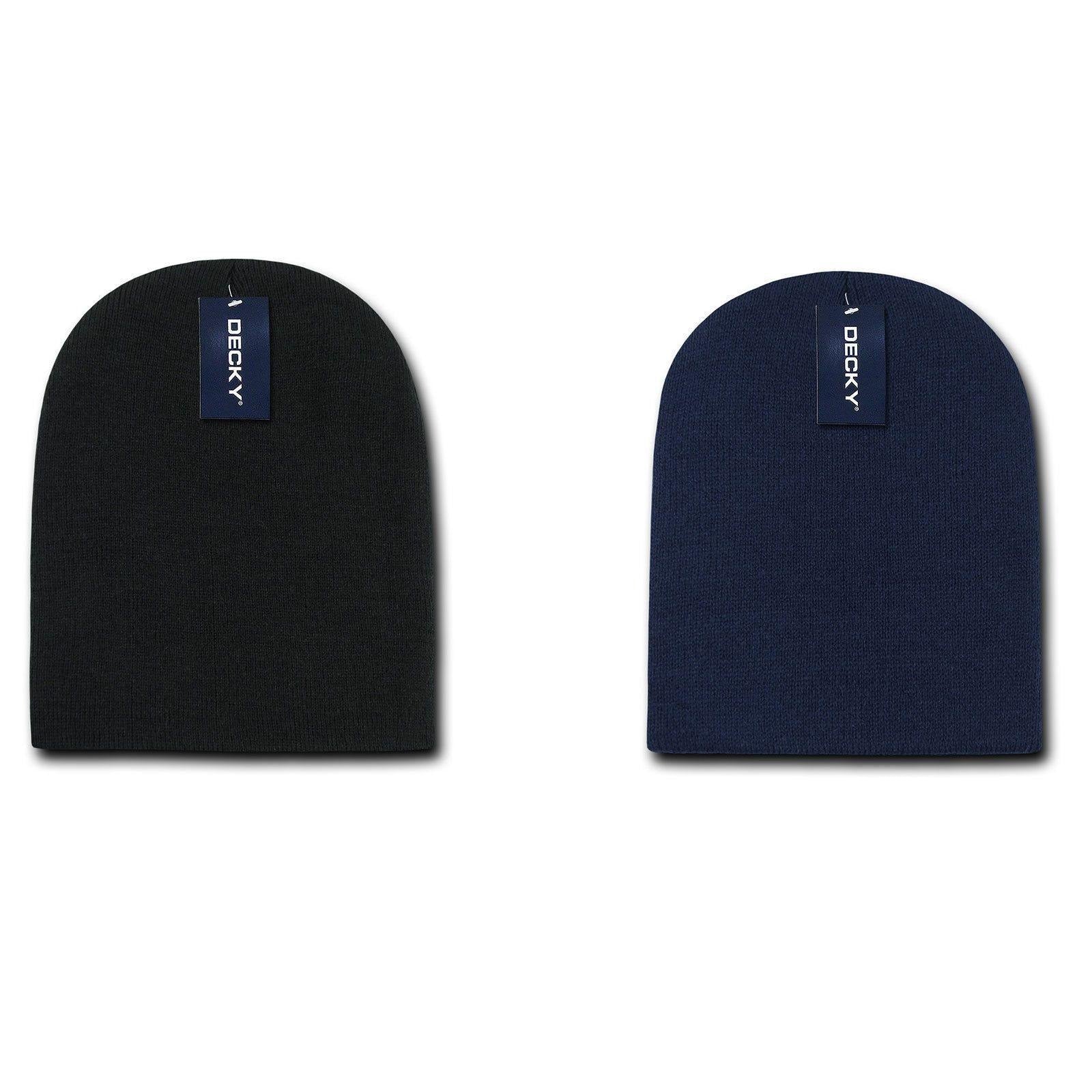 Decky Day Out Snug Fit Beanies Knitted Ski Skull Caps Hats Warm Winter-BLACK-