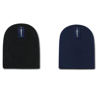 Decky Day Out Snug Fit Beanies Knitted Ski Skull Caps Hats Warm Winter-BLACK-