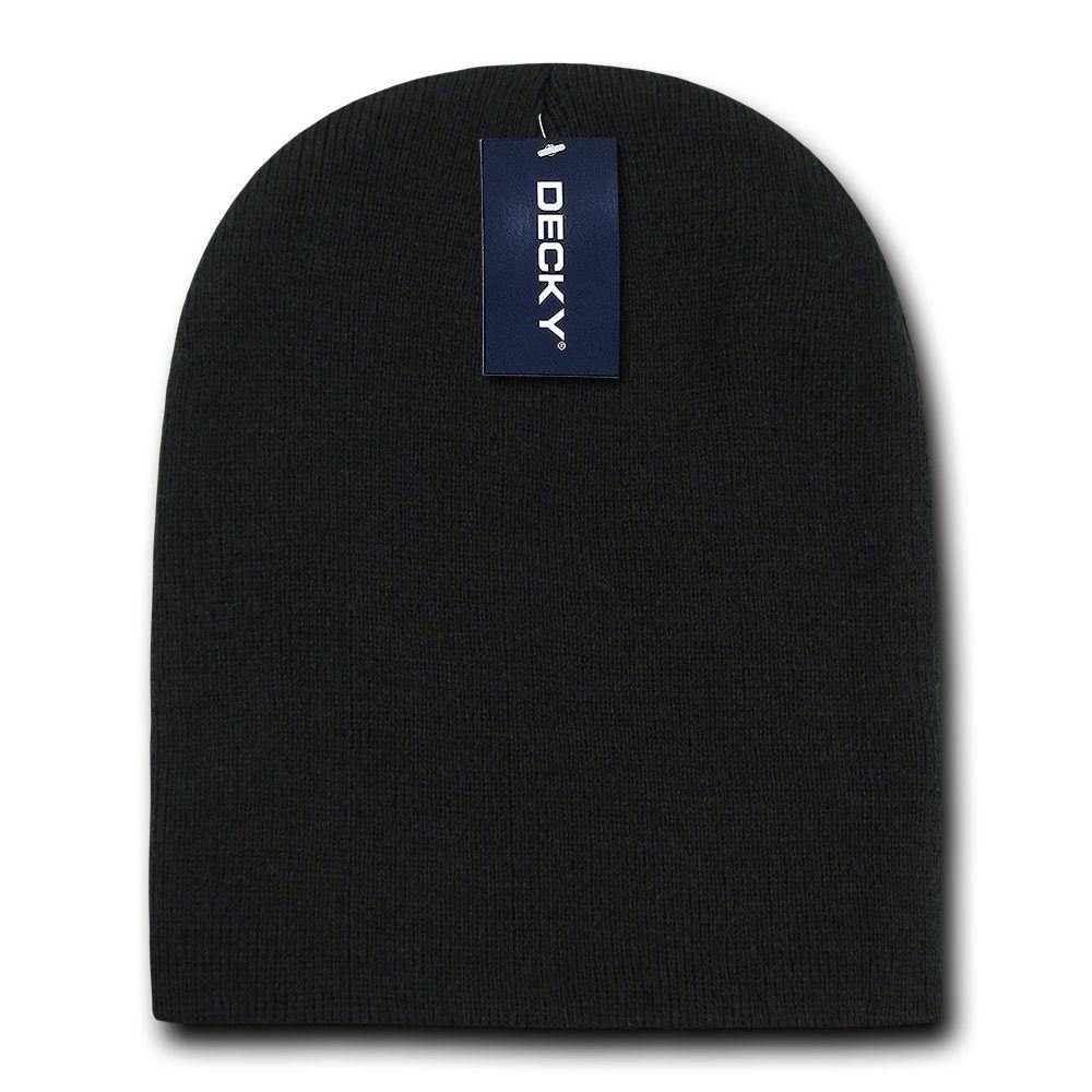Decky Day Out Snug Fit Beanies Knitted Ski Skull Caps Hats Warm Winter-BLACK-