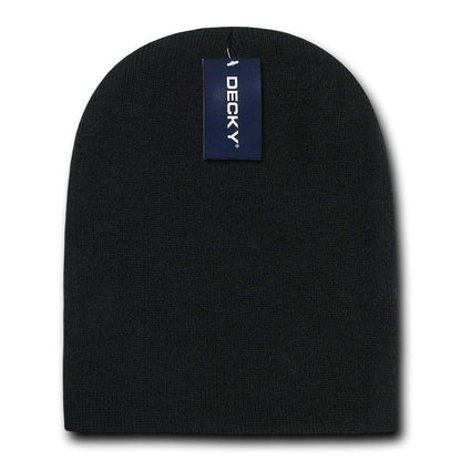 Decky Day Out Snug Fit Beanies Knitted Ski Skull Caps Hats Warm Winter-BLACK-