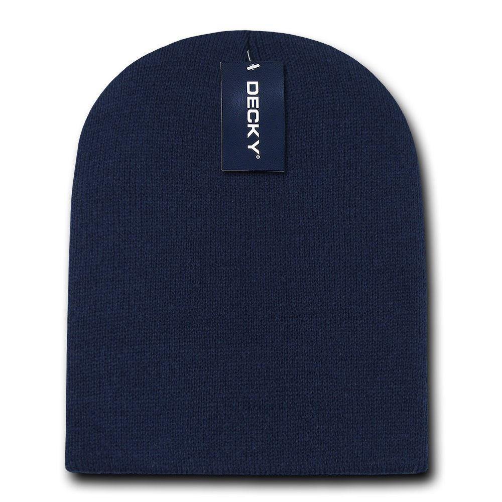 Decky Day Out Snug Fit Beanies Knitted Ski Skull Caps Hats Warm Winter-NAVY-
