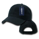 Decky Deluxe Polo Dad Baseball Hats Caps Hook Loop Closure Solid Two Tone Colors-Black- 3 image