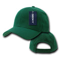 Decky Deluxe Polo Dad Baseball Hats Caps Hook Loop Closure Solid Two Tone Colors-Forest-