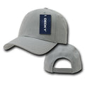 Decky Deluxe Polo Dad Baseball Hats Caps Hook Loop Closure Solid Two Tone Colors-Grey-