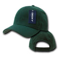Decky Deluxe Polo Dad Baseball Hats Caps Hook Loop Closure Solid Two Tone Colors-Hunter Green-
