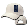 Decky Deluxe Polo Dad Baseball Hats Caps Hook Loop Closure Solid Two Tone Colors-Ivory-