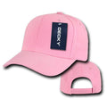 Decky Deluxe Polo Dad Baseball Hats Caps Hook Loop Closure Solid Two Tone Colors-Pink-