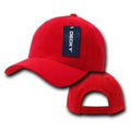 Decky Deluxe Polo Dad Baseball Hats Caps Hook Loop Closure Solid Two Tone Colors-Red-