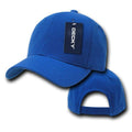 Decky Deluxe Polo Dad Baseball Hats Caps Hook Loop Closure Solid Two Tone Colors-Royal-