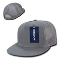 Decky Denim Material Retro Flat Bill Trucker 5 Panel Baseball Caps Hats Unisex-GRAY-