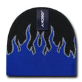 Decky Fire Flame Beanies Caps Hats Short Warm Winter Youth Boys Girls Kids-BLACK/BLUE/GREY-
