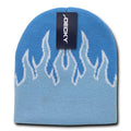 Decky Fire Flames Tribal Beanies Hats Caps Ski Skull Short Uncuffed Winter-8003 - Sky/Powder/White-