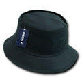 Decky Fisherman's Bucket Hats Caps Constructed Cotton Unisex-Black-S/M-