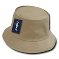 Decky Fisherman's Bucket Hats Caps Constructed Cotton Unisex-Khakhi-S/M-