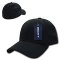 Decky Fitall Flex Fitted Baseball Dad Caps Hats Unisex-Black-Small/Medium-