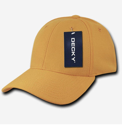 Decky Fitall Flex Fitted Baseball Dad Caps Hats Unisex-Gold-Small/Medium-