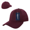 Decky Fitall Flex Fitted Baseball Dad Caps Hats Unisex-Maroon-Small/Medium-