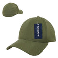 Decky Fitall Flex Fitted Baseball Dad Caps Hats Unisex-Olive-Small/Medium-