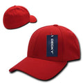 Decky Fitall Flex Fitted Baseball Dad Caps Hats Unisex-Red-Small/Medium-